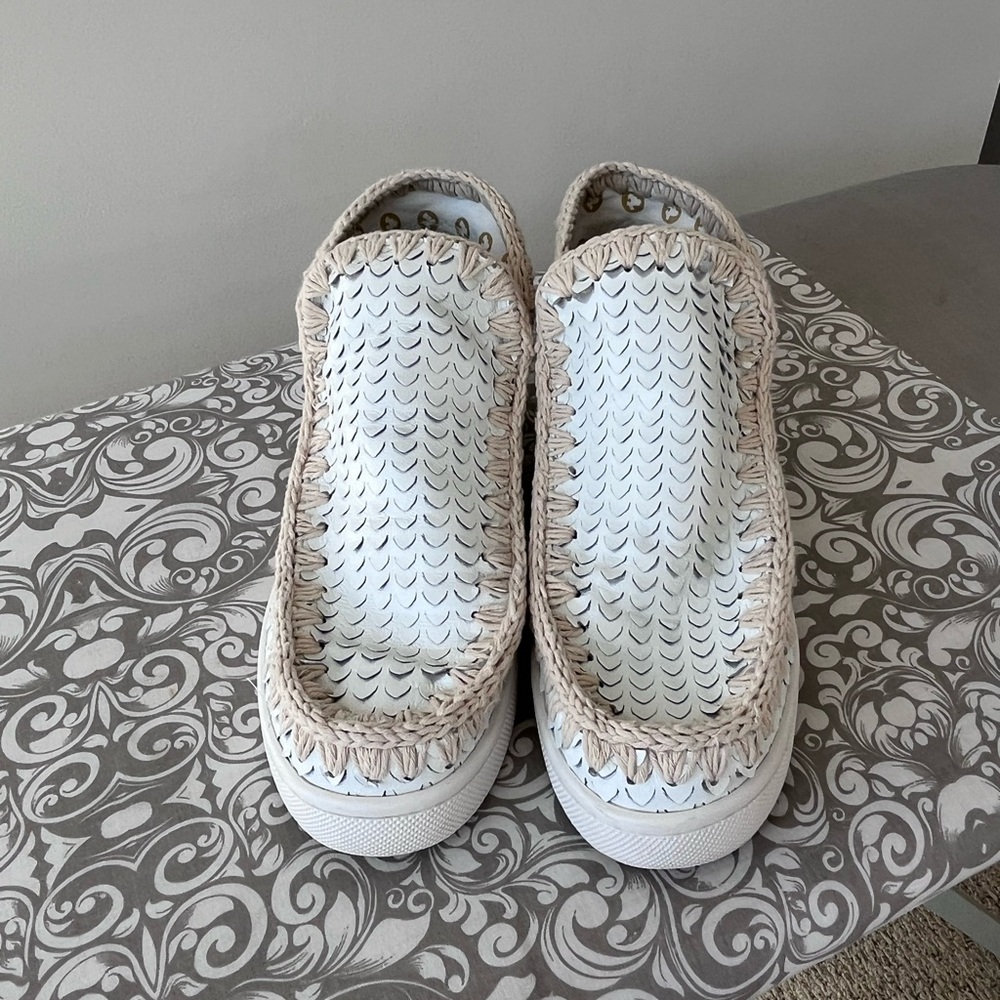 Mou Special Leather White Summer Eskimo Sneakers - Picture 5 of 7